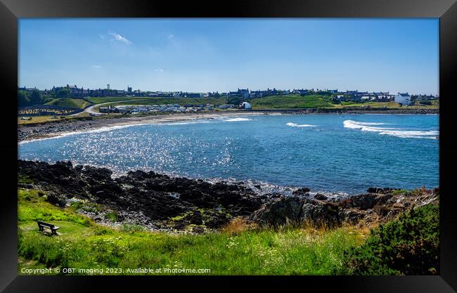 Portsoy Bay, The Back Green & Links Caravan Camping Site Aberdeenshire Scotland Framed Print by OBT imaging
