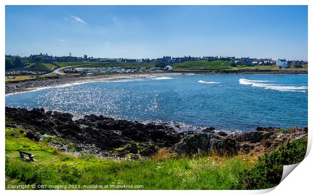 Portsoy Bay, The Back Green & Links Caravan Camping Site Aberdeenshire Scotland Print by OBT imaging