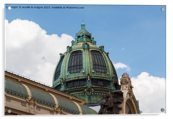 Dome of a palace in Prague Acrylic by aurélie le moigne