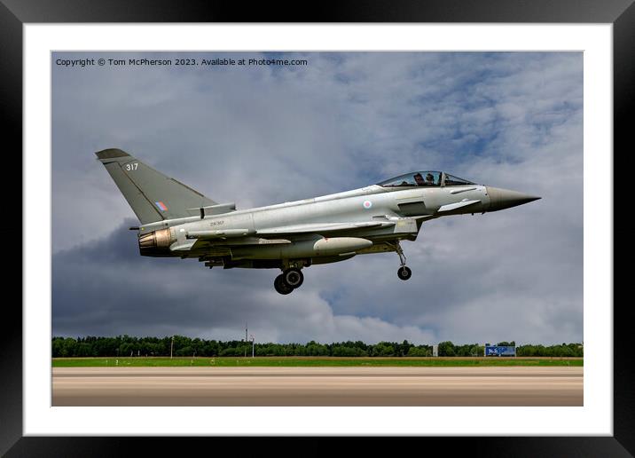 The Typhoon Landing at RAF Lossiemouth Framed Mounted Print by Tom McPherson