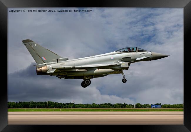 The Typhoon Landing at RAF Lossiemouth Framed Print by Tom McPherson