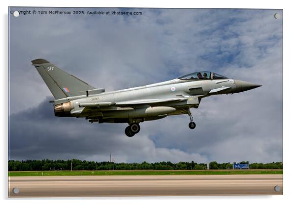 The Typhoon Landing at RAF Lossiemouth Acrylic by Tom McPherson