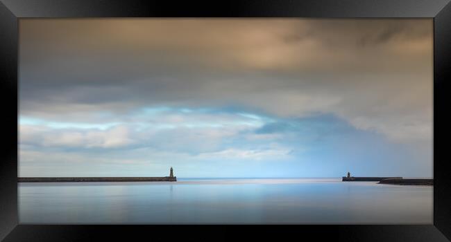 Two Tynemouth Lighthouses Framed Print by Phil Durkin DPAGB BPE4