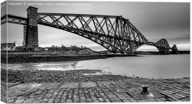 Forth Bridge at North Queensferry  Canvas Print by Navin Mistry