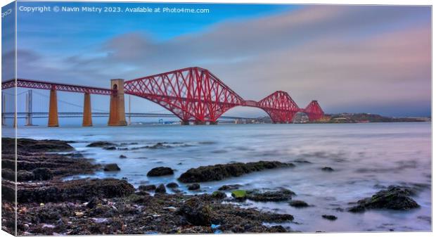 The Forth Bridge at South Queensferry Canvas Print by Navin Mistry