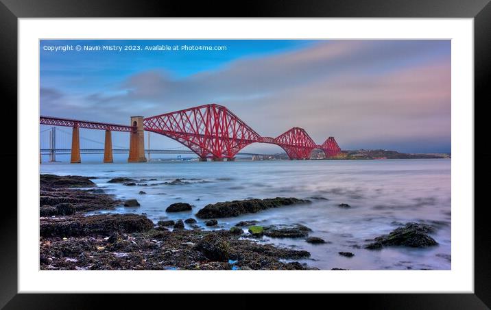 The Forth Bridge at South Queensferry Framed Mounted Print by Navin Mistry