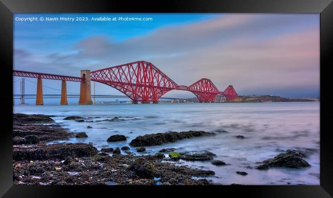 The Forth Bridge at South Queensferry Framed Print by Navin Mistry