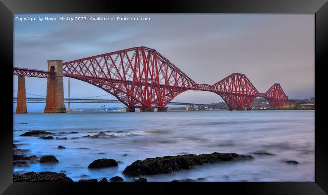 The Forth Bridge at South Queensferry  Framed Print by Navin Mistry