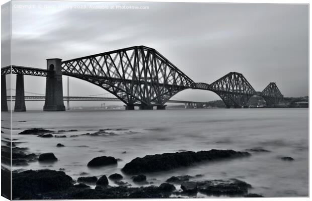 The Forth Bridge at South Queensferry  Canvas Print by Navin Mistry