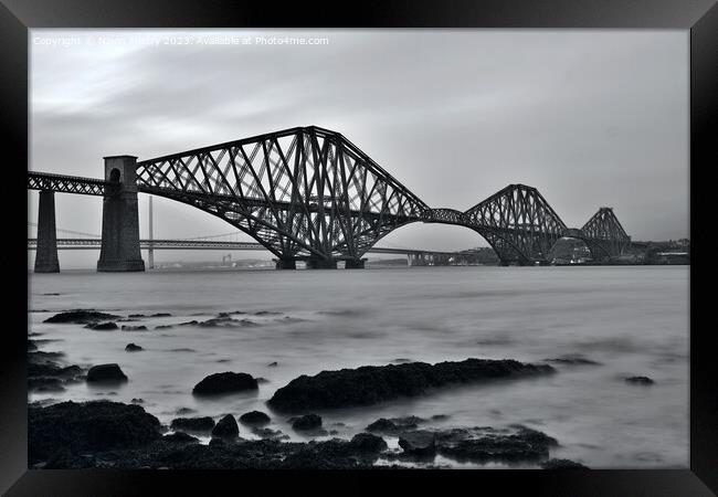 The Forth Bridge at South Queensferry  Framed Print by Navin Mistry
