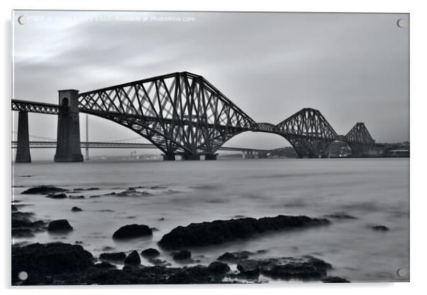 The Forth Bridge at South Queensferry  Acrylic by Navin Mistry