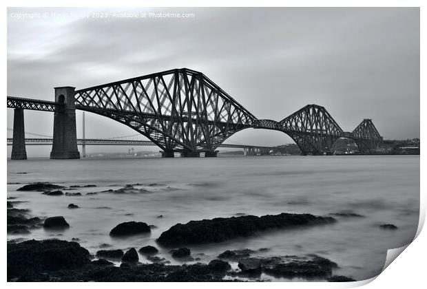 The Forth Bridge at South Queensferry  Print by Navin Mistry