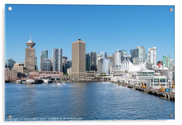 Outdoor The Cruise Liner Terminal and water front buildings, Vancouver, British Columbia, Canada Acrylic by Dave Collins