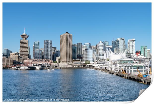 Outdoor The Cruise Liner Terminal and water front buildings, Vancouver, British Columbia, Canada Print by Dave Collins