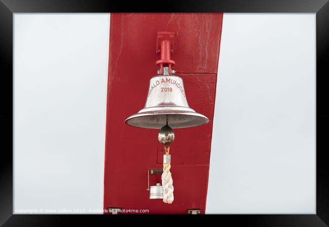 Ship's bell on the Hurtigruten Expedition ship Roald Amundsen, Alaska, USA Framed Print by Dave Collins