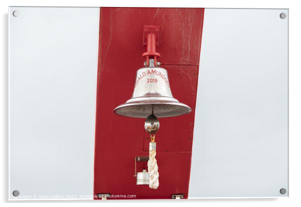 Ship's bell on the Hurtigruten Expedition ship Roald Amundsen, Alaska, USA Acrylic by Dave Collins