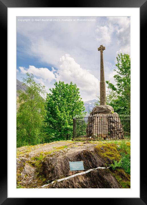 Glen Coe Massacre Monument Glencoe Scotland Framed Mounted Print by Pearl Bucknall