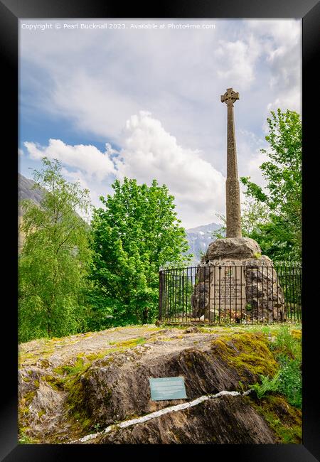 Glen Coe Massacre Monument Glencoe Scotland Framed Print by Pearl Bucknall