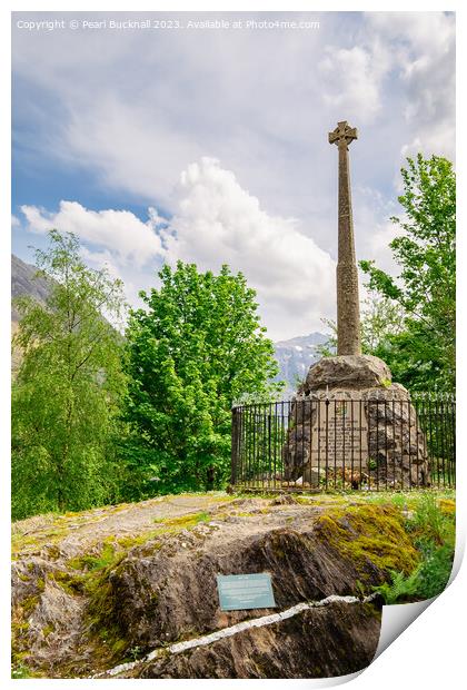 Glen Coe Massacre Monument Glencoe Scotland Print by Pearl Bucknall