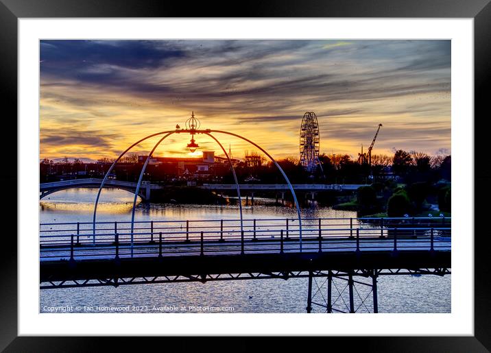 Southport Marine Lake at Sunset Framed Mounted Print by Ian Homewood