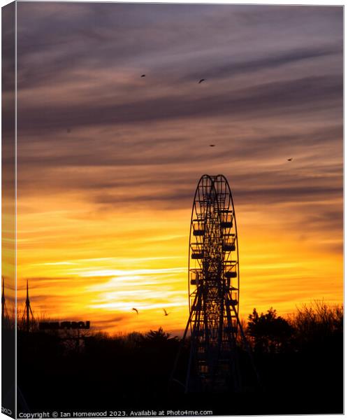 Big Wheel At Sunset Canvas Print by Ian Homewood