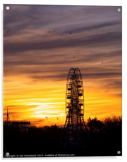 Big Wheel At Sunset Acrylic by Ian Homewood