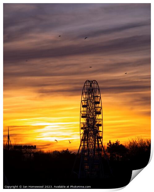 Big Wheel At Sunset Print by Ian Homewood