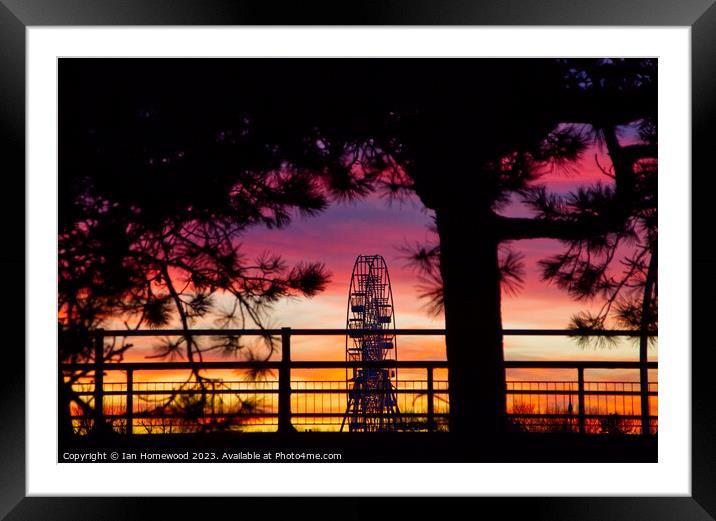 Trees and Wheel in Purple Sunset Framed Mounted Print by Ian Homewood