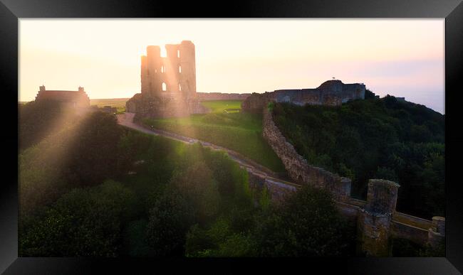 Scarborough Castle Sunrise Framed Print by Tim Hill