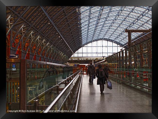 St Pancras station Framed Print by Ben Andrew