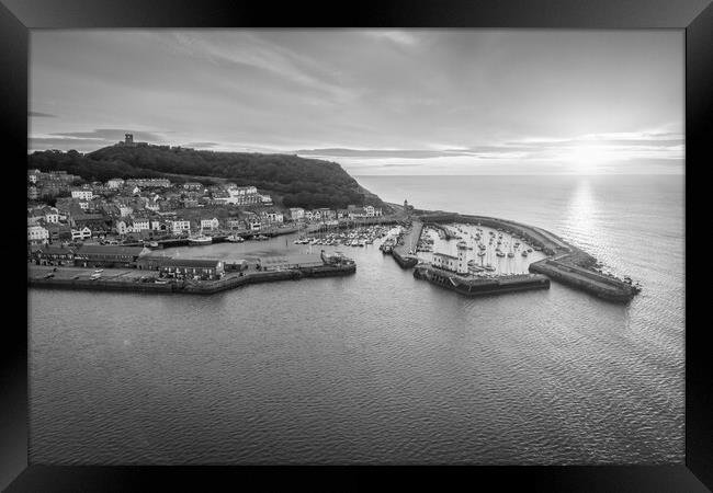 Scarborough in Black and White Framed Print by Apollo Aerial Photography