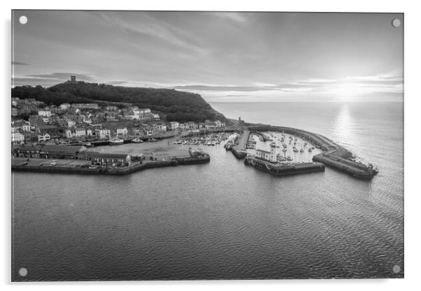 Scarborough in Black and White Acrylic by Apollo Aerial Photography