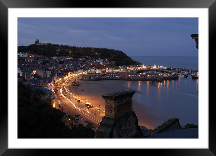 Scarborough by night Framed Mounted Print by david rodgers