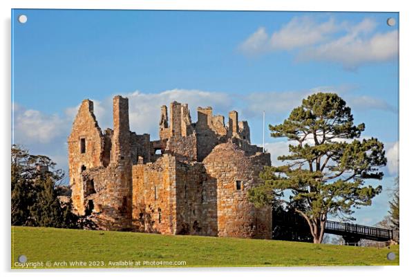 Dirleton Castle, Dirleton, East Lothian, Scotland, Acrylic by Arch White