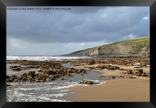 Dunraven Bay on an Incoming tide South Wales Framed Print by Nick Jenkins
