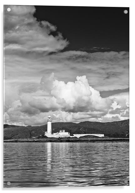 Lismore lighthouse B&W Acrylic by Gary Eason