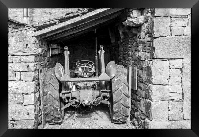 Muker Village Tractor Framed Print by Tim Hill