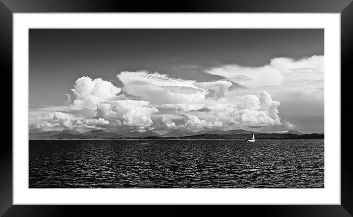 Black and white  seascape Framed Mounted Print by Gary Eason