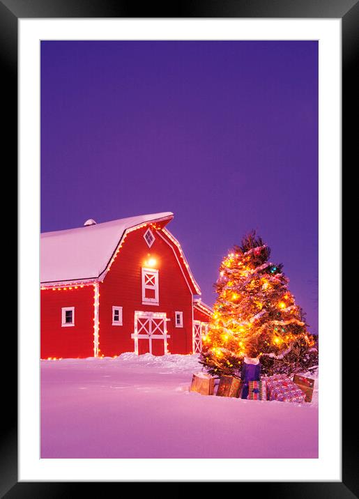 Rural Christmas Framed Mounted Print by Dave Reede