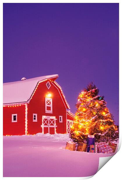 Rural Christmas Print by Dave Reede