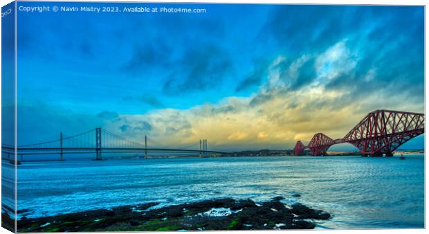 The Forth Bridges Canvas Print by Navin Mistry