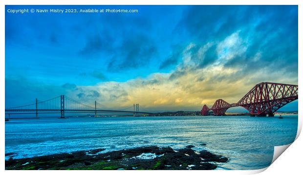 The Forth Bridges Print by Navin Mistry