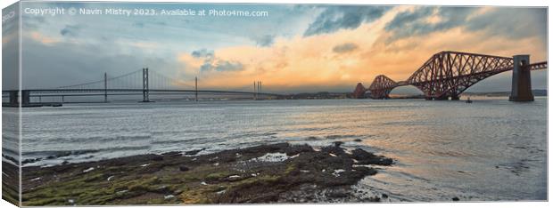 The Forth Bridges Canvas Print by Navin Mistry