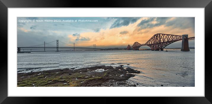 The Forth Bridges Framed Mounted Print by Navin Mistry