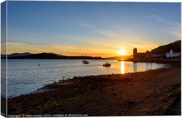 Sun Setting over Oban Bay Canvas Print by Kasia Design