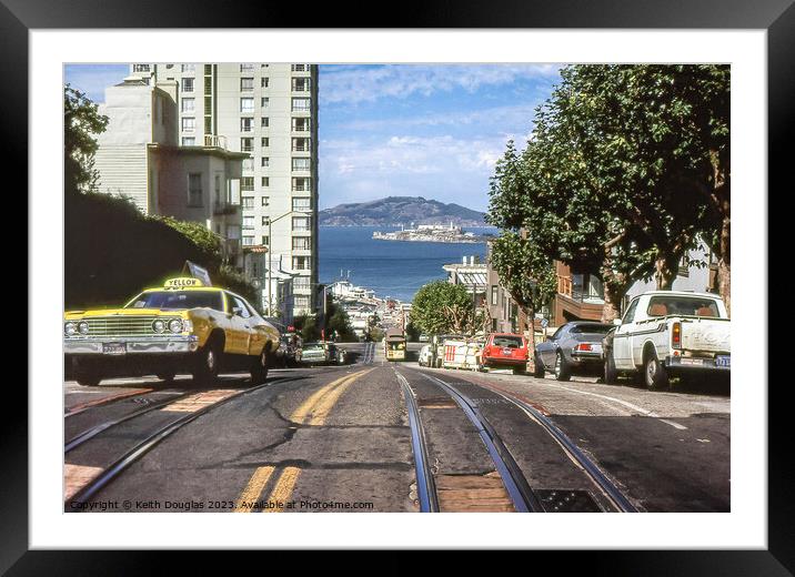 San Francisco and Alcatraz 1979 Framed Mounted Print by Keith Douglas