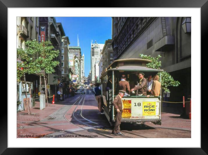 Streetcar in San Francisco 1979 Framed Mounted Print by Keith Douglas