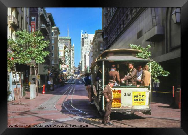 Streetcar in San Francisco 1979 Framed Print by Keith Douglas