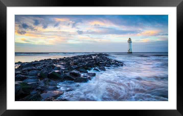 New Brighton Lighthouse AKA Perch Rock Framed Mounted Print by Phil Durkin DPAGB BPE4