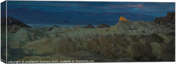 Zabriskie point, Death Valley at sunrise. Canvas Print by Scotland's Scenery